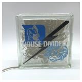 Duke blue Devils house divided glass block lamp