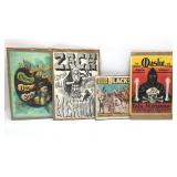 4 VTG Magic Show Lithographs