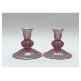 1990 FENTON DAISY & BUTTON CANDLESTICKS