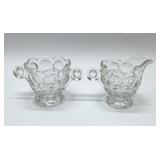 Antique HEISEY CREAM n SUGAR provincial pattern