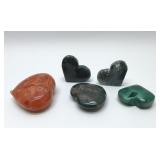 5 Quartz crystal hearts