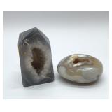 2 Quartz crystal geodes