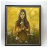 1969 Flower Child Oil Painting 22x24