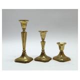 3 Brass Candlesticks 7