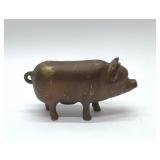 Brass lg pig bank 7