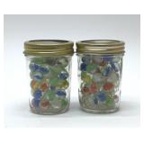VTG MARBLES IN BALL JARS