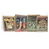 4 VTG Magic Show Lithographs