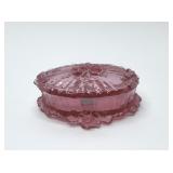 FENTON cabbage, Rose pink trinket box