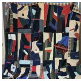 SIGNED Antique crazy quilt
