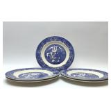 5 POYAL IRONSTONE BLUE WILLOW CHINA PLATES