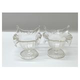 2 HEISEY FOOTED OPEN SUGAR BOWLS