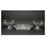 HEISEY LARIAT CANDLESTICKS, NEW MARTINSVILLE DISH
