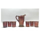 IMPERIAL SUNSET FIELD CARNIVAL PITCHER SET