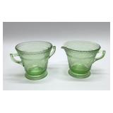FEDERAL GLASS SPOKE CREAM & SUGAR