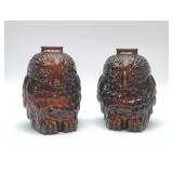 2 WISE OLD OWLS GLASS BANKS 6