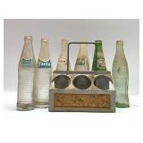 SODA BOTTLES AND COCA COLA CARRIER