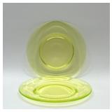 TIFFIN URANIUM GLASS PLATE PAIR GLOWS