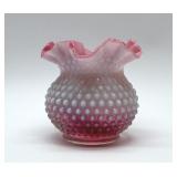 FENTON CRANBERRY DBL RUFFLE VASE