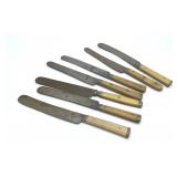 7 ANTIQUE BONE KNIVES