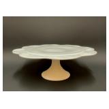 MILK GLASS GRAPES CAKE STAND