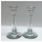 HEISEY CRYSTAL CANDLESTICK PAIR