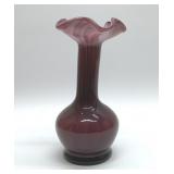 VTG AMETHYST BLOWN GLASS SWIRL VASE