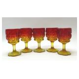 L.E. SMITH BULLS EYE & DAISY GOBLETS