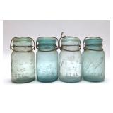 4 ANTIQUE BLUE JARS 7