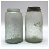 2 ANTIQUE BLUE MASON JARS