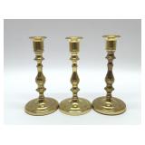 3 BALDWIN BRASS CANDLESTICKS 7