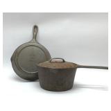 CAST IRON USA SKILLET, STOCK POT