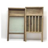 2 VTG WASHBOARDS, 1 GLASS