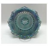 Indiana glass, Windsor blue carnival glass bowl