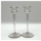 Delicate crystal candlesticks