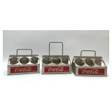 3 COCA-COLA METAL CARRY CASES