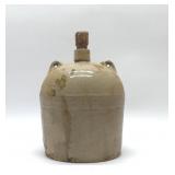 ANTIQUE POTTERY WHISKEY JUG, CORNCOB STOPPER