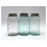 3 ANTIQUE MASON JARS