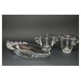 CANDLEWICK RELISH DISH, HEISEY CREAM, SUGAR