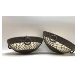 LG HANGING WICKER PLANT BASKETS