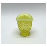 FENTON URANIUM GLASS TOPAZ VASE GLOWS!