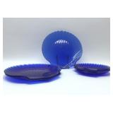 6 COBALT SEASHELL DINNER/SALAD PLATES