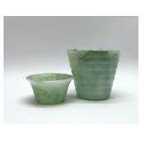 ACRO AGATE 2 SLAG GLASS PLANTERS