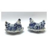 2 RUSSIA GZHEL HENS ON A NEST