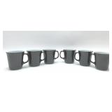 VTG PYREX BLACK WHITE MILK GLASS COFFEE MUGS