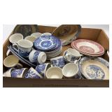 ASSORTED BLUE WILLOW TABLEWARE