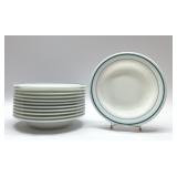 12 PYREX BLUE BANDED GLASS BOWLS