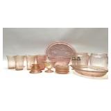 ASSORTED PINK DEPRESSION GLASS
