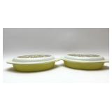 2 PYREX LIME VERDE CASSEROLE DISHES