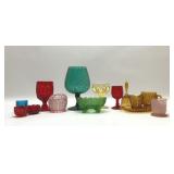 Assorted vtg colored glass