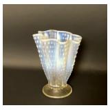 VTG FENTON OPALESCENT FOOTED VASE